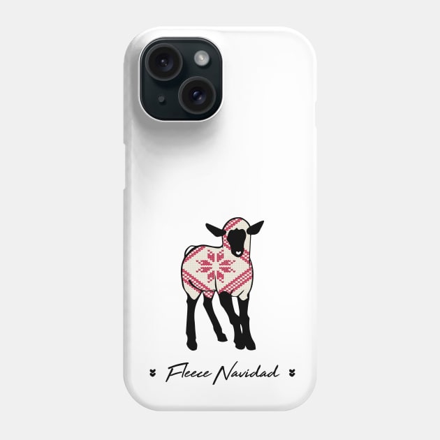 Fleece Navidad Feliz Navidad Christmas Sheep 2 Phone Case by CloudWalkerDesigns