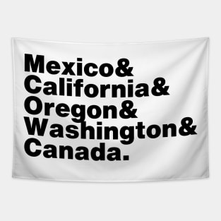 Pacific Crest Trail Mexico to Canada State List Tapestry