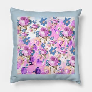 ROSES GIRLY PINK AND PURPLE PATTERN Pillow