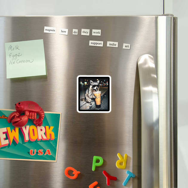 Raccoon-Drinking-Iced-Coffee by dtr_art