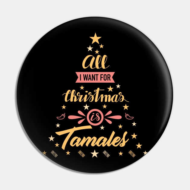 All I want for Christmas is Tamales - Navidad Latina Pin by verde