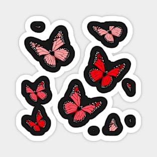 Red Butterfly Pattern Magnet