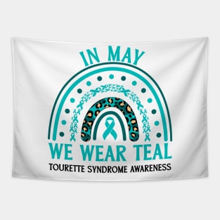 In May We Wear Teal Tourette Syndrome Awareness Tapestry