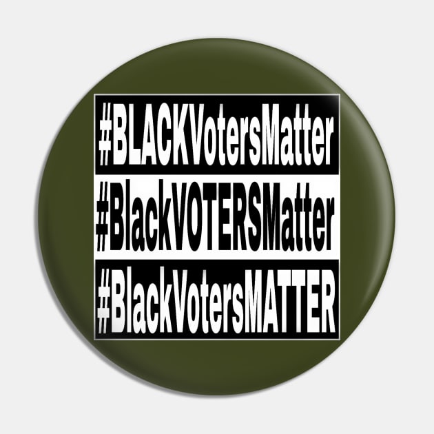 Black Voters Matter - Black & White & Multicolored - Back Pin by SubversiveWare