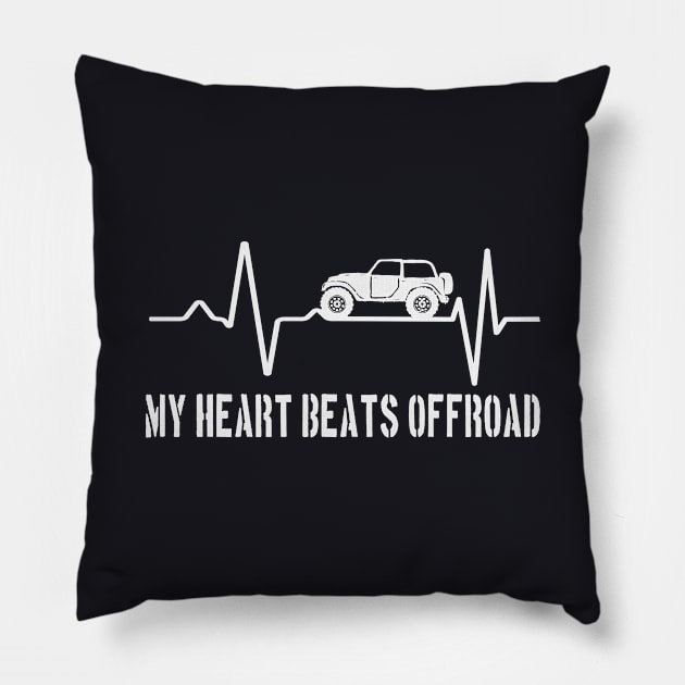 My Heart beats Offroad Off-Road Vehicle Pillow by Foxxy Merch