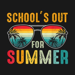 Retro Last Day Of Schools Out For Summer Teacher Boys Girls T-Shirt T-Shirt