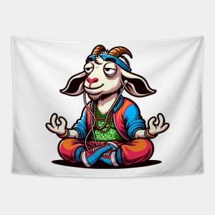 Funny goat yoga Tapestry