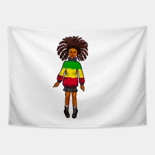 Rasta Jamaica jumper - manga anime Jamaican girl with colours of Rastafarian  flag in red, green and gold Tapestry