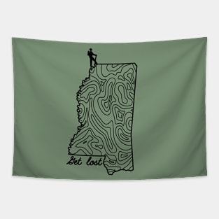 Get Lost Hiking Topographic Art Hike Mississippi State Map Tapestry