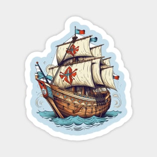 Scandinavian ship Men Women Vintage Magnet