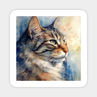 Cat Portrait Watercolor Magnet