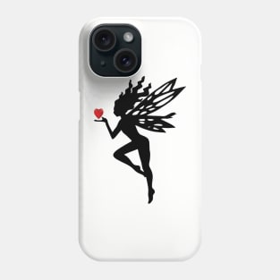 Fairy with Heart in Silhouette Phone Case