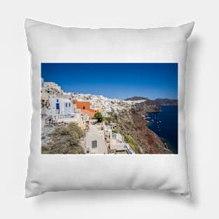 Santorini Caldera Vista From Oia Pillow