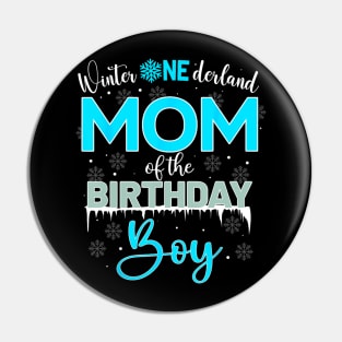 Mom Of The Birthday Boy Winter Onederland Family Pin