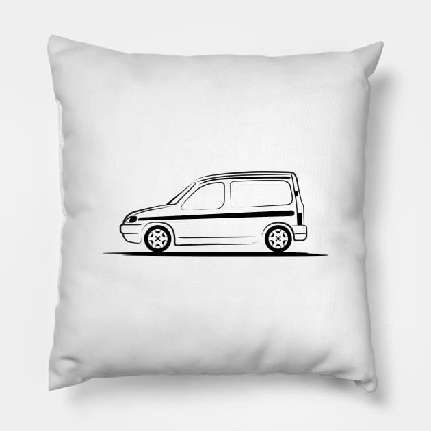 Citroen Berlingo 1996 Black Pillow by PauHanaDesign