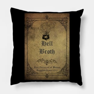 Hell Broth Apothecary Ingredient Bottle Label Pillow