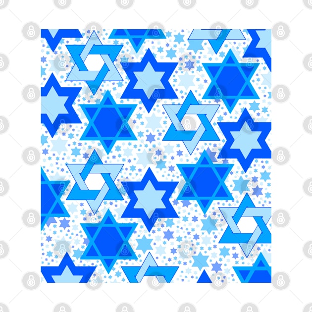 Star of David Blue Cluster by KendraHowland.Art.Scroll