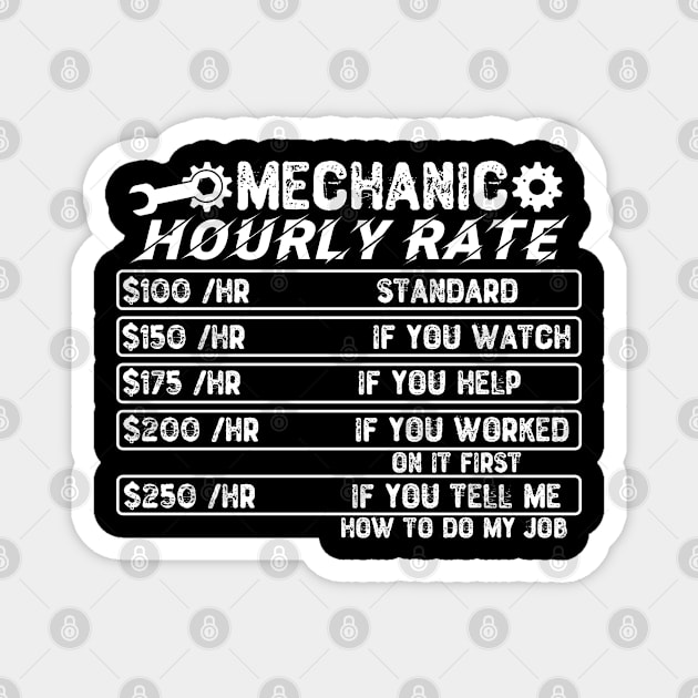 Mechanic Hourly Rate Magnet by Yyoussef101