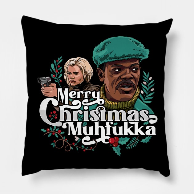 Merry Christmas Muhfukka - Samuel L Jackson Pillow by RetroReview