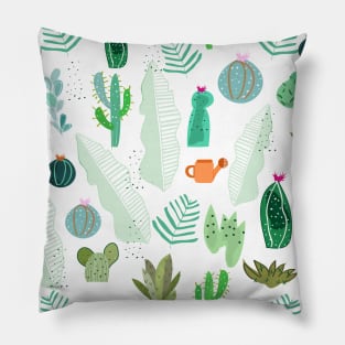 Cactus and flowers tropical pattern Pillow