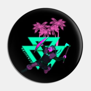 Neon Viking Vaporwave Aesthetic Ragnar Pin