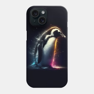 Monochromatic Antarctica Penguin Within Rainbow Colors Phone Case