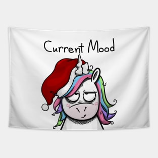 Christmas Unicorn in Quite a Mood - Light Tapestry