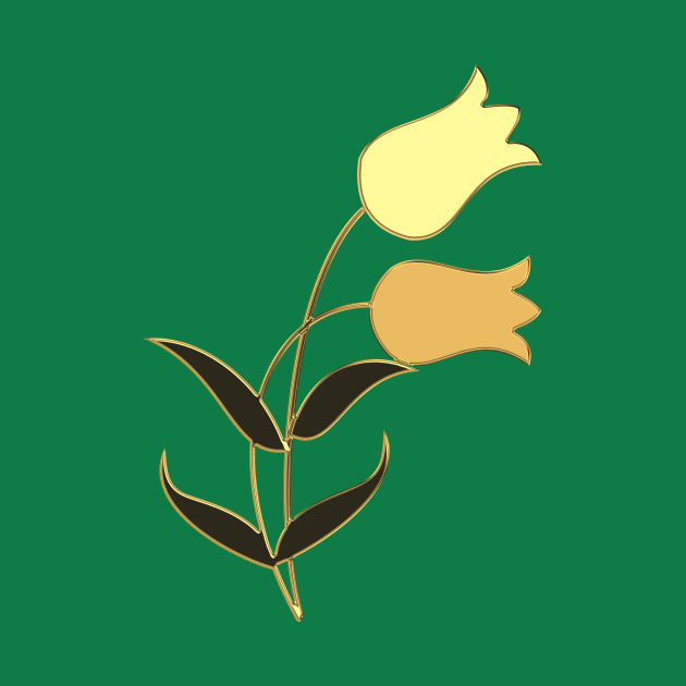 Golden_tulip on greenery green. by robelf