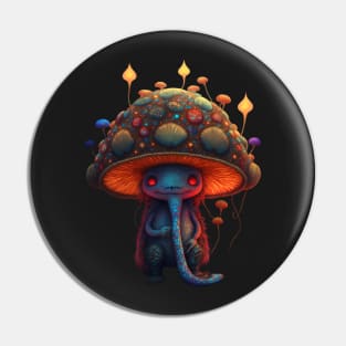 magical toadstool mushroom character sleepy face Pin