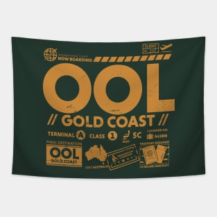 Vintage Gold Coast OOL Airport Code Travel Day Retro Travel Tag Australia Tapestry