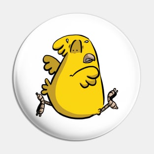 Cute Scared Chicken Run poultry Pin