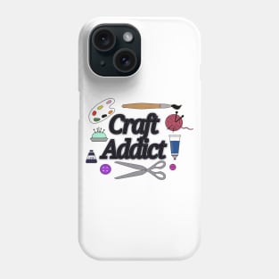 Craft addict art with craft tools Phone Case