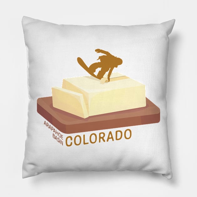 Snowboard Butter Carving | Arapahoe Basin Colorado Pillow by KlehmInTime