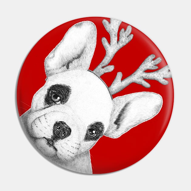 Christmas French Bulldog Pin by kodamorkovkart