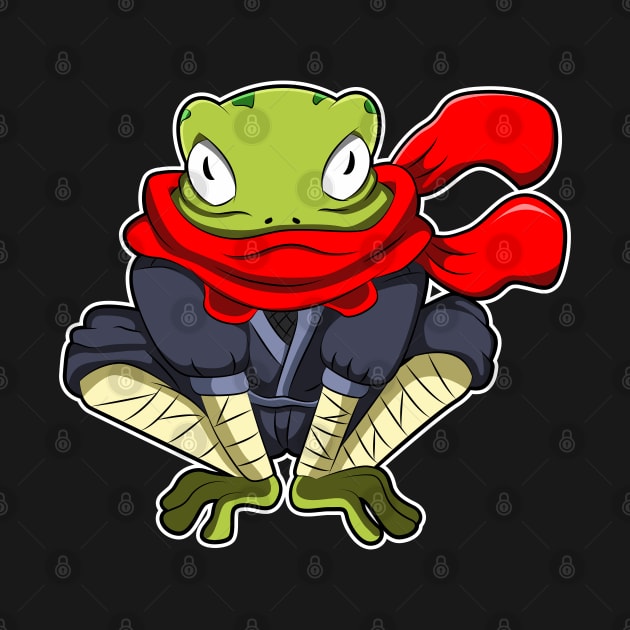 Frog as Ninja with Scarf by Markus Schnabel