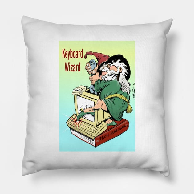 Keyboard wizard. Pillow by Steerhead