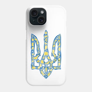 Ukrainian trident in Ukrainian flag colors Phone Case