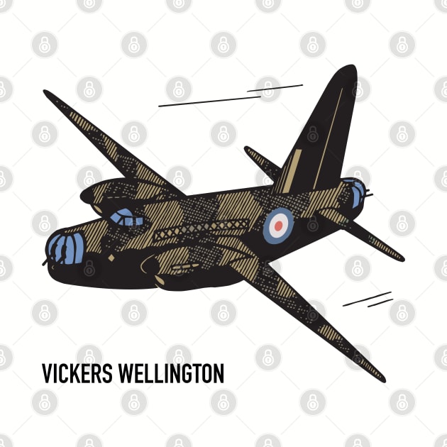 Wellington British WW2 Bomber Plane Art by Battlefields