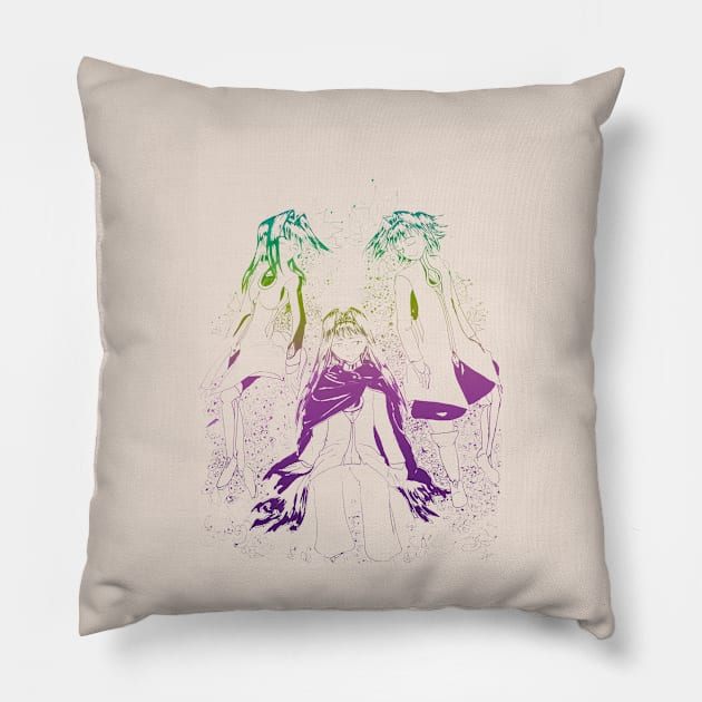 Sleepless Triplets Pillow by Dearly Mu