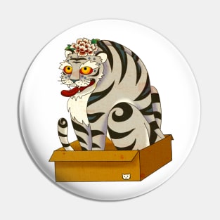 Minhwa: Big Happy Cat D Type (Korean traditional/folk art) Pin