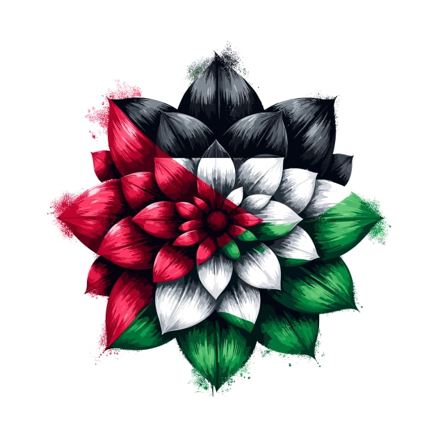 Palestinian Floral Flag by Muslimory