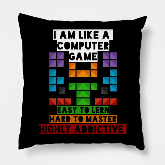 Like a Computer Game Pillow by Qwerdenker Music Merch