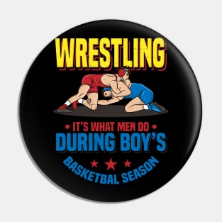 Wrestler Coach Funny Wrestling Dad Sport Gift Idea Pin