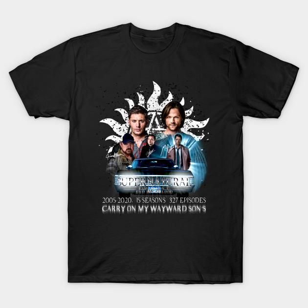 Limited Edition Supernatural Family don't end with Blood 4 W Signed W2 - Limited Edition Supernatural Family Don - T-Shirt