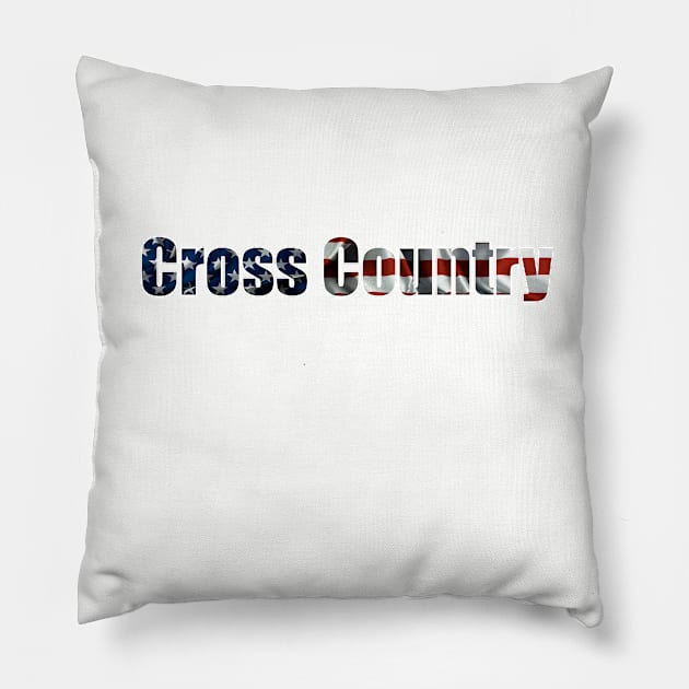 American Flag Cross Country Pillow by AdventureFinder