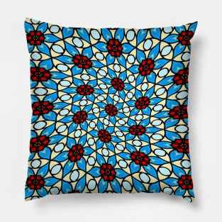 Sky Blue Flower Pattern Pillow