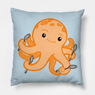 Spoonie Octopus (Orange) Pillow