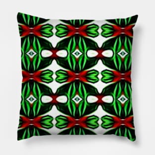 Red and Green Christmas Pattern Number 8 Pillow