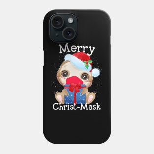 Christmas 2020 Cute Sloth Wear a Mask Santa Hat Quarantine Phone Case