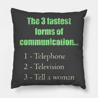 The Three Quickest Modes of Communication Pillow